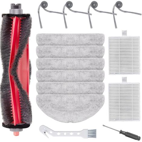 15 Kit d'accessoires pour Roborock Q7 L5 / Q7 L5+ / Q7 M5 / Q7 M5+ Aspirateur Accessoires, 1 Brosse à rouleau, 4 Brosses latérales, 2 Filtre, 6 Chiffons, 1 Brosse de nettoyage, 1 Tournevis (1/5)