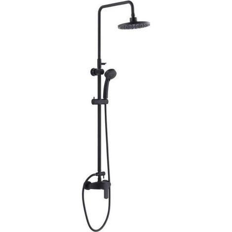 Combidouche Shenti, Colonne de Douche Shenti 3 Jets, Tête de Douche Orientable, Bras Télescopique Rotatif Flexible 1,50 m, Noir (1/4)