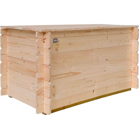 Baule Cassapanca da Esterno 130x60xh56 cm Giove in Legno di Abete Naturale (1/3)