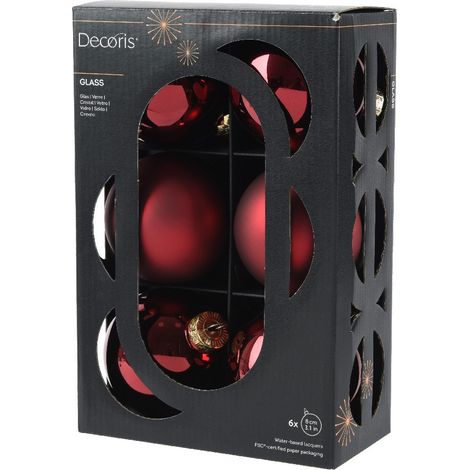 Box 6 Palline Vt luc/opa sangue di bue d8cm (1/4)