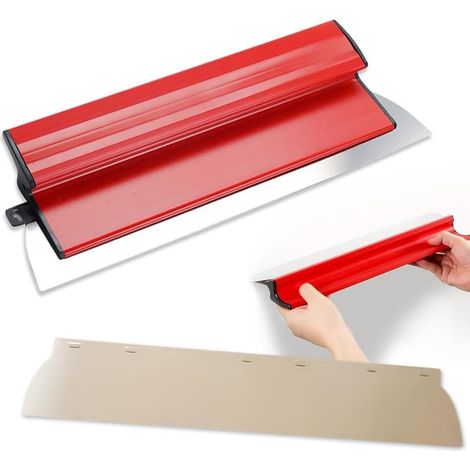 Spatule Enduit, 40 cm Acier Inoxydable Couteau a Enduire Grattoir à Cloisons Sèches avec Manche en Forme de Z pour Le Plâtrage De Plafond, Le Plâtrage De Mur (1/5)
