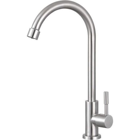Robinet de cuisine froide simple en acier inoxydable lavabo évier de buanderie évier purificateur d'eau robinet (1/4)