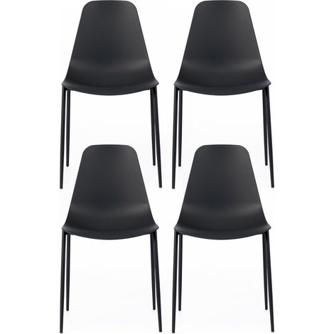Set 4 Sedie 49x48,5xH88 cm in Polipropilene Frida Nero (1/4)
