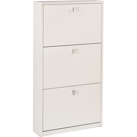 Scarpiera 3 Ante 63x117x18 cm Bianco Fiammato (1/3)