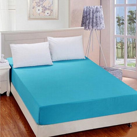 Drap-housse en pour matelas profond de 25 cm – Simple, double, King size et Super King size, bleu, 180 x 200 cm-Fei Yu (1/3)