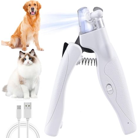 Coupe-ongles électrique pour chiens et chats, avec lumière LED, pour les pattes, pour un entretien progressif des griffes à domicile.-AquaForge (1/5)