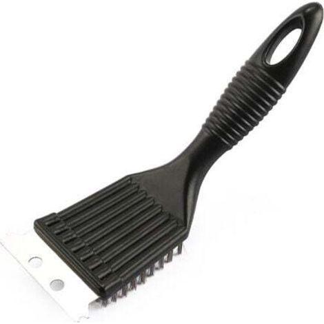 BBQ Brosse Grill Brosse à Gril, grattoir de Nettoyage, Brosse de Nettoyage BBQ, grattoir, soies en Acier Inoxydable - Noir (1/4)