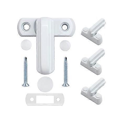 Fensterschlösser – Zinklegierung – 4 weiße Türschlösser – Haussicherheit für verschiedene Türen und Fenster – UPVC/PVC-Sicherheit