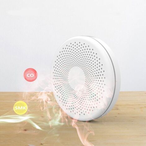 Détecteur de fumée et de monoxyde de carbone intelligent - Wifi 2 en 1 - Co détecteur de son de gaz - Fonction d'alarme de lumière stroboscopique (1/4)
