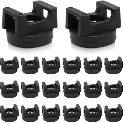 Paquete de 20 clips magnéticos para cables, clips organizadores de cables para escritorio, gestión magnética de cables - Negro (1/5)