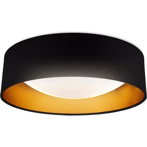 Le plafonnier MYSELOXY noir et or est équipé d'un panneau LED intégré de 18 W et convient aux chambres, entrées, couloirs et autres pièces. Il peut également servir de suspension en tissu dans une cha (1/5)