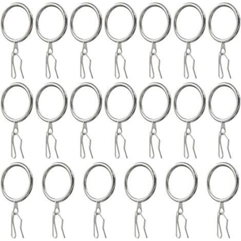 20 Pack Metal Curtain Rings, Rings and Hooks for Curtains, Door Curtains, Shower Curtain 3.0 x 50mm (Polished Nickel) (1/5)