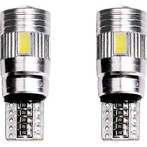 Braveway Lot de 2 ampoules LED T10 W5W 6 SMD pour éclairage intérieur de voiture (feux de gabarit, de stationnement, style automobile, 194 168, 12 V). (1/5)