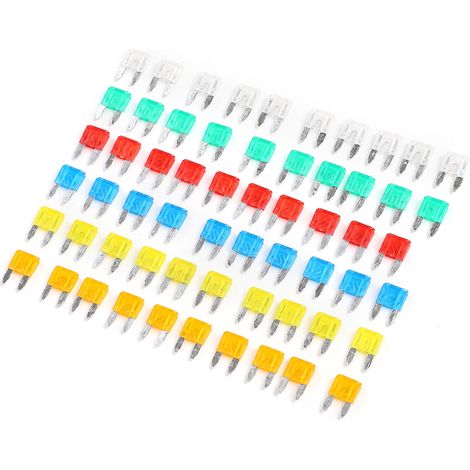 Lot de 60 fusibles automobiles miniatures à lames argentées en plastique, pour la protection intérieure de votre véhicule.