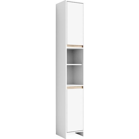 Badschrank Emma, Weiß/Sonoma, 30 x 190 cm, Vicco (1/5)