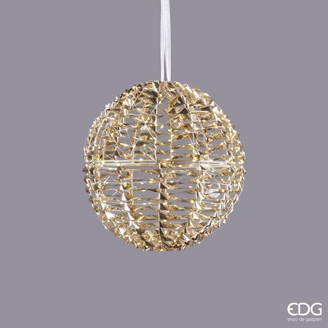 EDG Enzo De Gasperi Decoro Natale Stripes Sfera 300 MicroLed D 30 Cm IP 44 Gold (1/4)