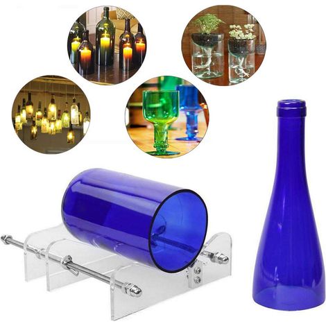 Dernier Outil de Bricolage de Coupe-Bouteille pour Col de Bouteille et Bouteille Ronde, Ensemble de Découpeuse en acier Inoxydable pour le vin,le Champagne, les Bouteilles rondes de soda (1/5)