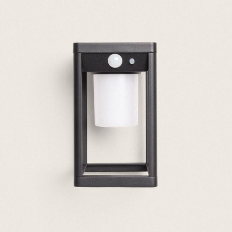 Aplique de Pared Exterior Solar LED 2,5W Aluminio con Sensor de Movimiento Devah Negro