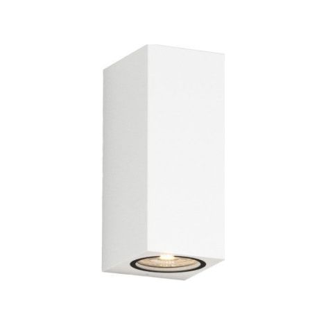 Applique moderno top light atene ag gu10 led ip65 biemissione alluminio, finitura metallo bianco