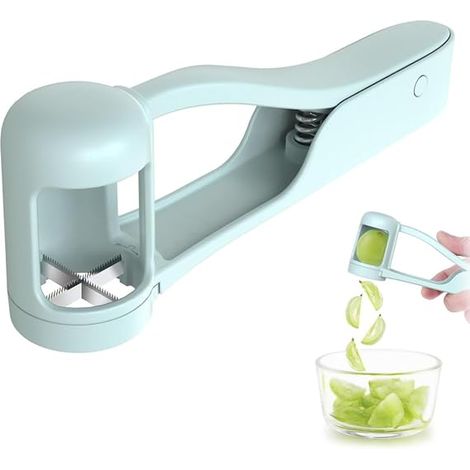 Coupe Raisin Gadget coupe fruit-bleue Outil De Trancheur de Fraise de Tomate Raisin Salade Fruits Gadget Acier Inoxydable (1/3)