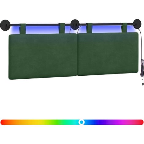 Hanging Headboard Jungle Green Corduroy Fabric vidaXL