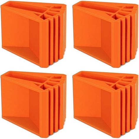 Lot de 4 pieds d'échelle, pieds en caoutchouc, antidérapants, pièces de rechange pour échelle, télescopiques, à chevrons, orange (1/5)