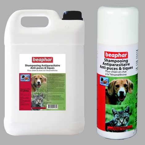 Shampoing antiparasitaire pour chien – Tétraméthrine 200ml – Détruit puces et tiques rapidement – Convient aux peaux sensibles – Beaphar
