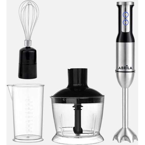 Batidora de mano triana 1500w dc acero/negro 2vel cuch.acero inox.c/vaso+picad+batid.desmont.39,5x7,5x7,5cm