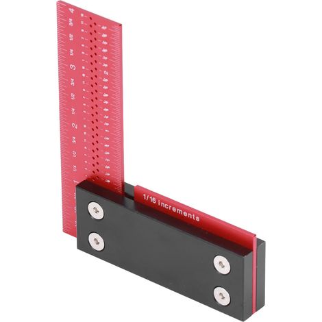 Équerre de menuiserie 4 pouces, équerre de charpentier en L, outil de mesure d'angle droit précis pour traçage et marquage (1/5)