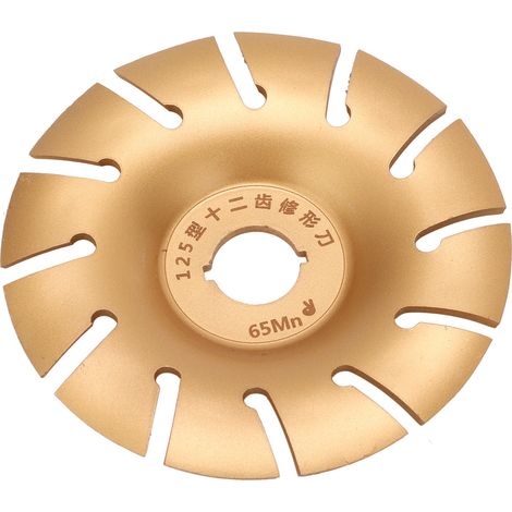 Disque à sculpter le bois 125 mm en acier inoxydable, accessoire pour meuleuse d'angle 12 dents, doré (1/5)