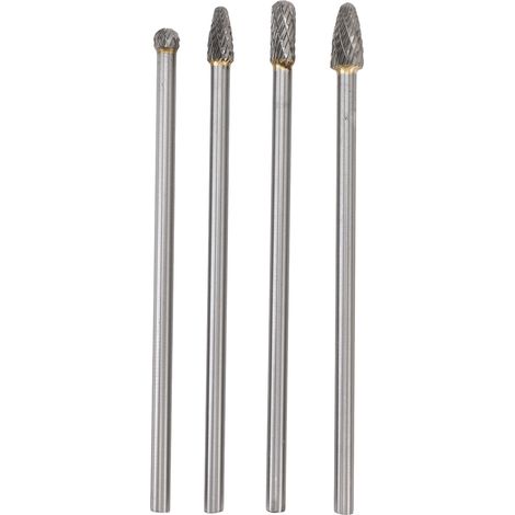 Jeu de fraises rotatives en carbure d'acier au tungstène de 6mm, 4 pièces, adapté à l'outil, haute efficacité, adapté à la réparation automobile et plus encore (1/5)