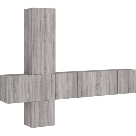 Maison Exclusive - 5-tlg. Wohnwand Grau Sonoma Holzwerkstoff