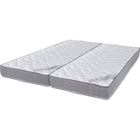 Matelas 2x70x190 Wave - Mousse - Hauteur 19 cm - 3 zones - Soutien ferme (1/5)