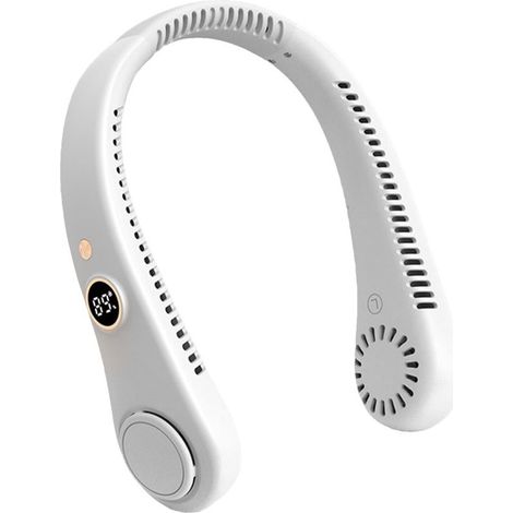 Tragbarer Nackenventilator, freihändig, ohne Rotorblätter, wiederaufladbar, Helmdesign, USB-betriebener Ventilator für Damen und Herren, 5 Geschwindigkeitsstufen (1/5)