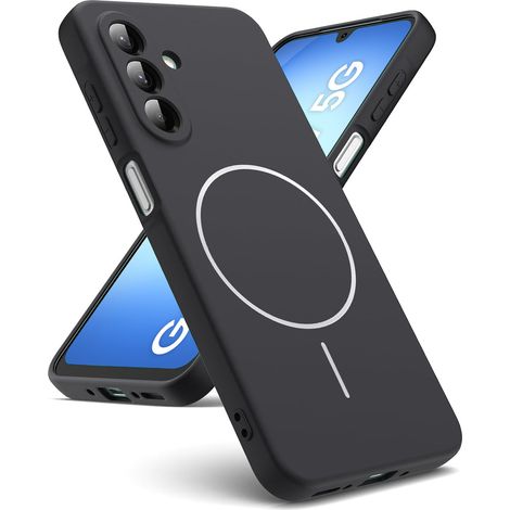 Funda para Samsung Galaxy A17 5G, compatible con MagSafe, de silicona, color negro. (1/5)