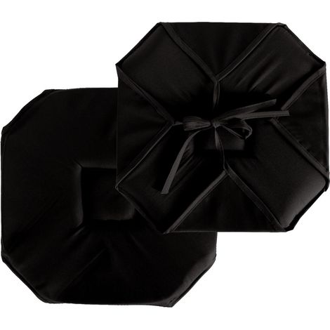 Galette de Chaise Uni "Basic" 40x40cm Noir (1/2)