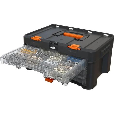 Organizador de herramientas worx stack n roll cajones transparentes 48x33 cm