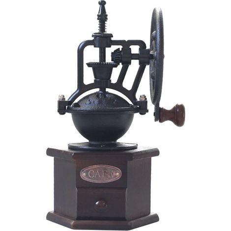 Moulin à café manuel en fonte avec mouture réglable pour expresso, cafetière à piston et café filtre, idéal pour la maison, le bureau et les voyages.-AquaForge (1/5)