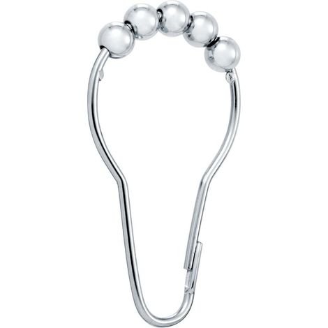 Anneaux pour rideau de douche, lot de 12, chrome (1/5)