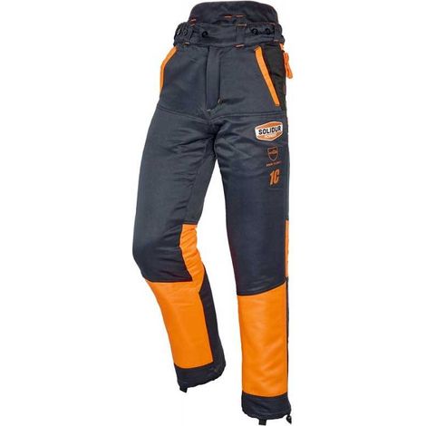 Solidur – Pantalon forestier haute visibilité CL 1 Type A Taille XXXL – Protection 5 couches anti-coupure – Doublure extensible – Traitement hydrofuge