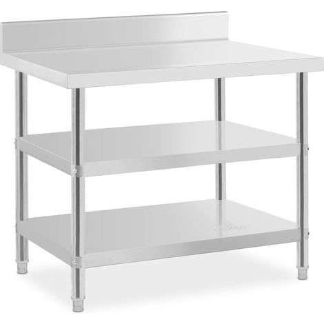 Table de travail - Royal Catering - Acier inoxydable - Capacité : 204 kg - 100 x 70 x 16.5 cm (1/5)