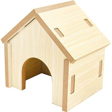 Plateforme de jeu en bois pour hamsters, jouet pour rongeurs, cachette naturelle (1/4)