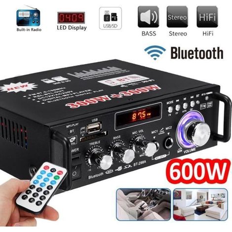 Amplificateur - BT-298A - 600W - 2CH - Bluetooth - Radio FM - Télécommande (1/4)
