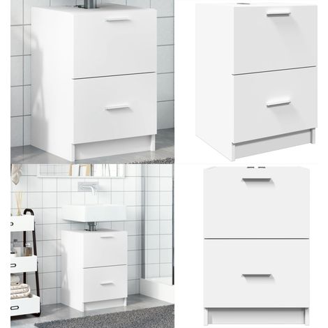 Waschbeckenunterschrank Weiß 40x37x59 cm Holzwerkstoff - Waschtischunterschrank - Badezimmermöbel - Badschrank - Holzwerkstoff - Weißer Badschrank - Home & Living