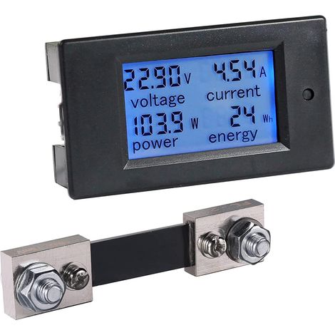 1PC DC 6.5-100V 100A Affichage LCD Numérique Courant Tension Puissance Compteur D'énergie Multimètre Ampèremètre Voltmètre, 4 en 1 Numérique Amp Volt Watt Kwh Mètre Testeur Jauge avec Shunt (1/5)