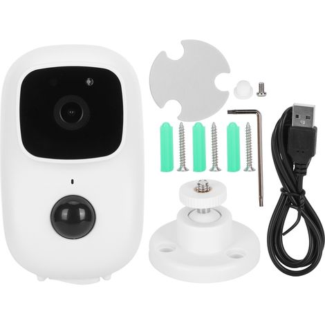 Caméra de surveillance WiFi intelligente, sonnette visuelle avec interphone, caméra de sécurité sans fil 5V (1/5)