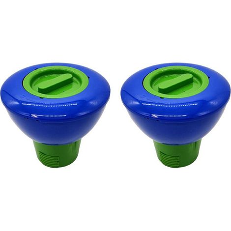 2X Distributeur de Pastilles de Chlore/Brome à Flotteur de Piscine de 7 Pouces pour Piscines, Spas, Bains à Remous et Fontaines
