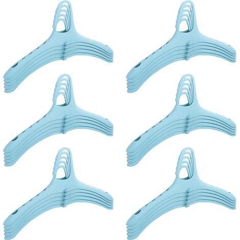 Lot de 30 cintres en Plastique à épaules Larges, organiseurs de Placard en polypropylène pour Pull, Manteau et Costume, économie d'espace, en Cascade, Infroissable, Bleu, Lot de 30 (1/5)