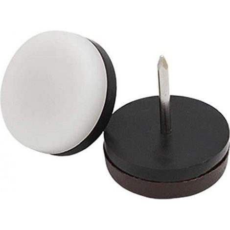 Packung mit 50 Stuhlbeingleitern zum Annageln – Zum Schutz von Hartholzböden – Weiß – 18 mm (1/5)