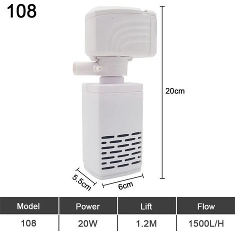 Pompe de filtration submersible silencieuse pour aquariums - (1/5)